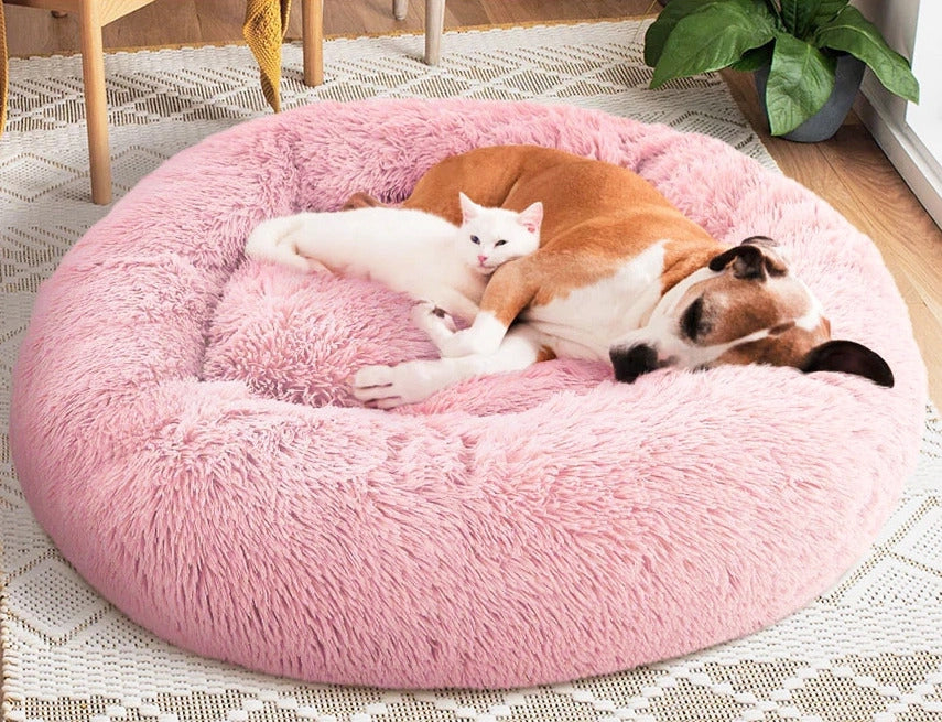 70cm Cozy Plush Soft Fluffy Pet Bed for Dogs and Cats Pink