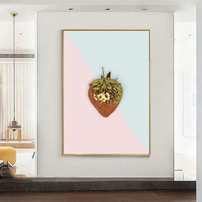 30cm Golden Strawberry Canvas Wall Art 40cm Painting