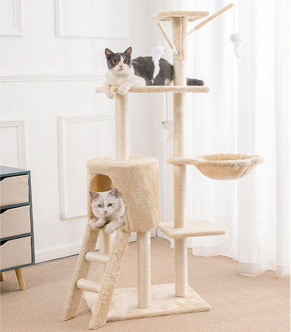 Multi-Level Cat Tower with Scratching Posts and Perches