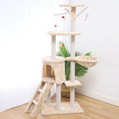 Multi-Level Cat Tower with Scratching Posts and Perches