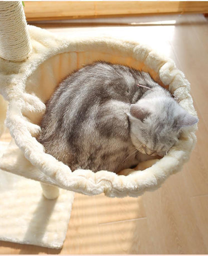 Multi-Level Cat Tower with Scratching Posts and Perches