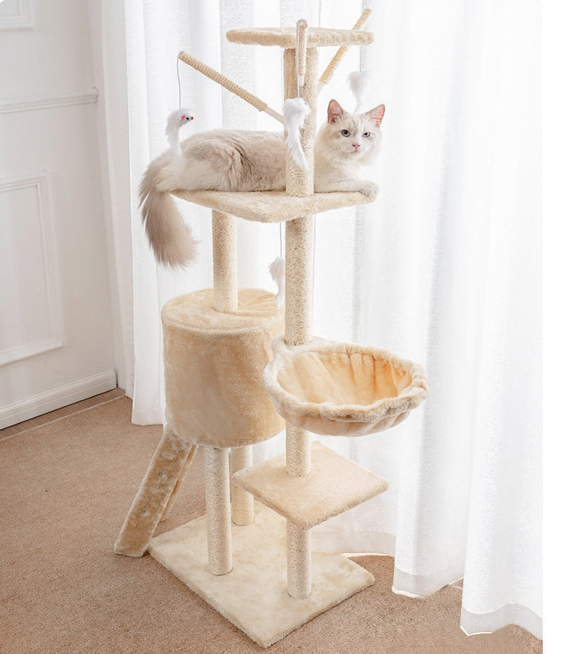 Multi-Level Cat Tower with Scratching Posts and Perches