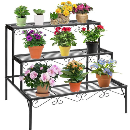 Elegant Metal Garden Plant Stand Shelf Display Rack Flower Pot Holder Organizer