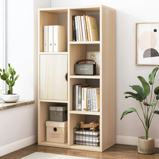 White Oak Organizer Bookcase Storage Display Shelf Cabinet Closet