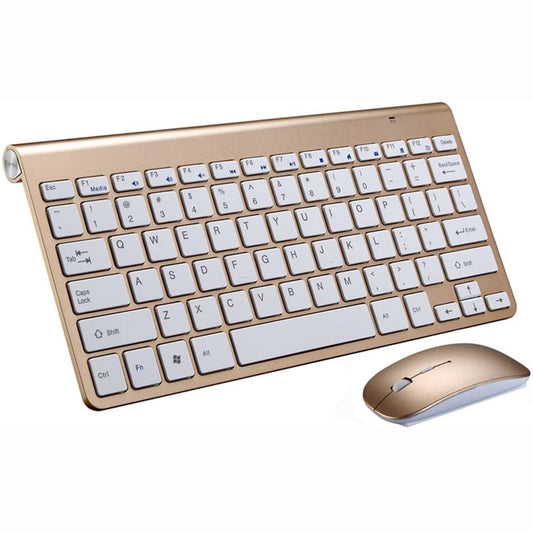 Ergonomic Wireless Keyboard and Mouse Combo Set Gold