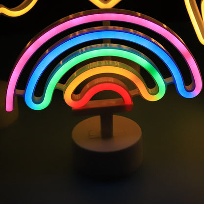 Vibrant Rainbow Neon LED Night Light for Kids and Adults