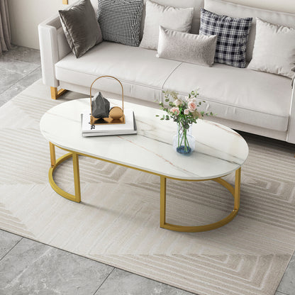 Luxor Designer Marble Look Coffee Table White