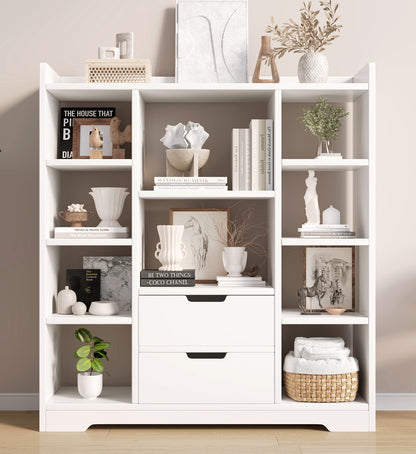 Stylish Wardrobe Cupboard Bookshelf with Drawer White