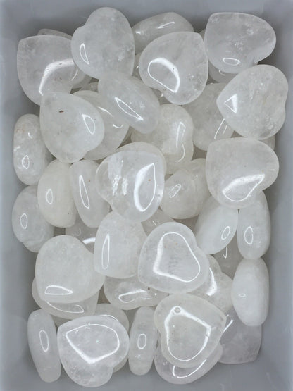 Natural Clear Quartz Heart Stone Healing Crystal Gemstone