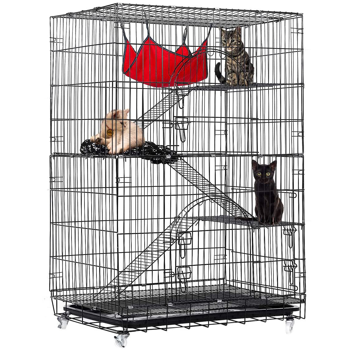 XL Large 4 Tier Cat Bird Cage Playpen Exercise Crate for Pets