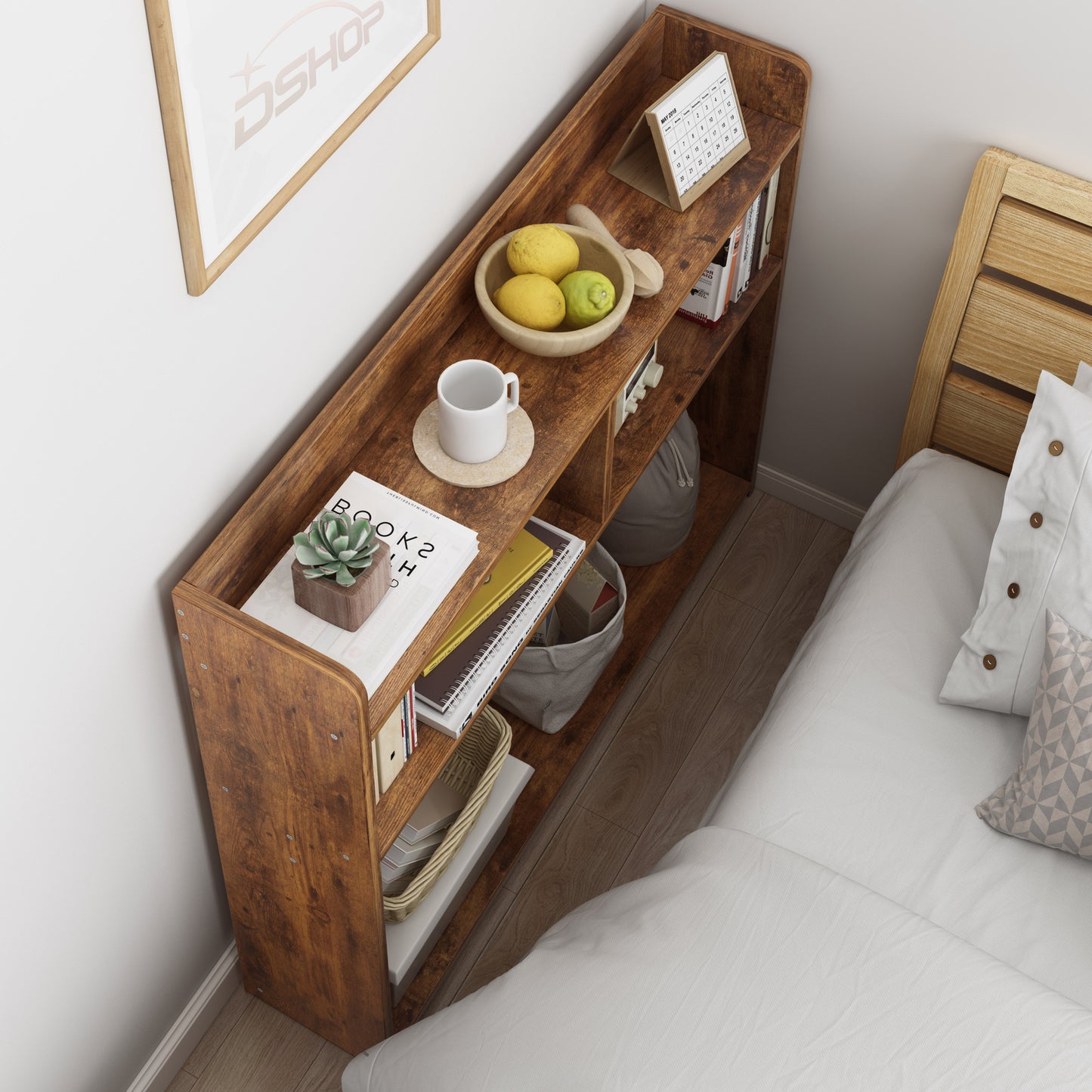 Tall Narrow Rustic Wood Console Table for Bedside