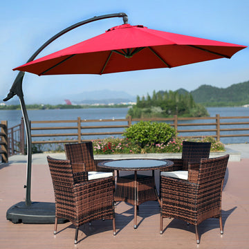 3m Heavy Duty Cantilever Outdoor Umbrella Red Maroon