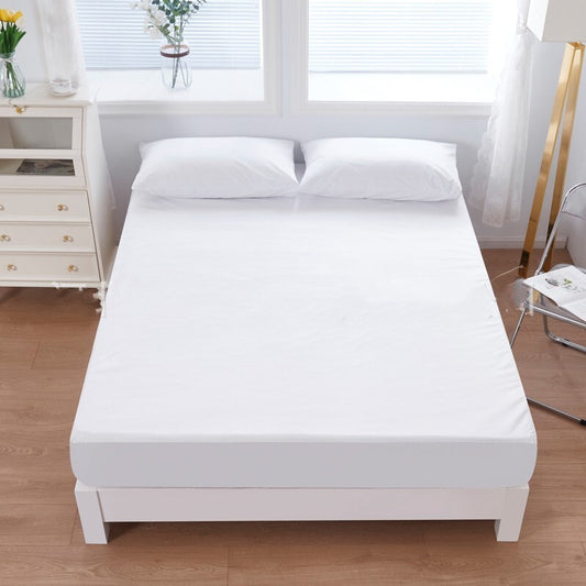 Queen Waterproof Fitted Mattress Protector Hypoallergenic White