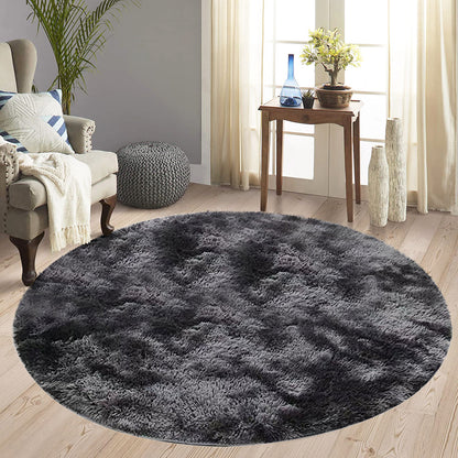 2m Infinity Round Shag Rug Soft Cozy Charcoal Grey