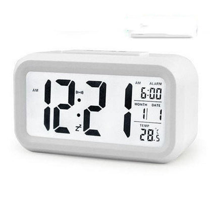 Automatic Digital Sensor Alarm Clock with Snooze Function White