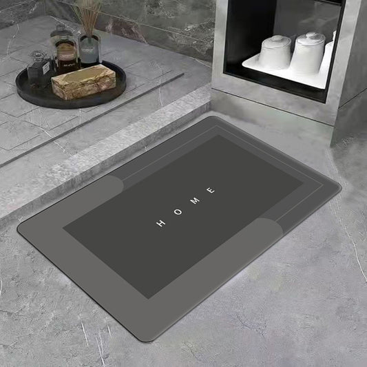 Super Absorbent Non-Slip Bath Mat for Bathroom Floor Dark Grey