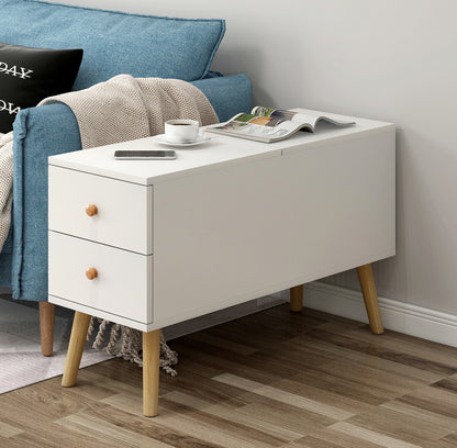 90cm Lift Top Coffee Table with Storage Drawers White