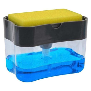 2 in 1 Soap Dispenser Sponge Holder for Kitchen Sink Cleaning Tool Black