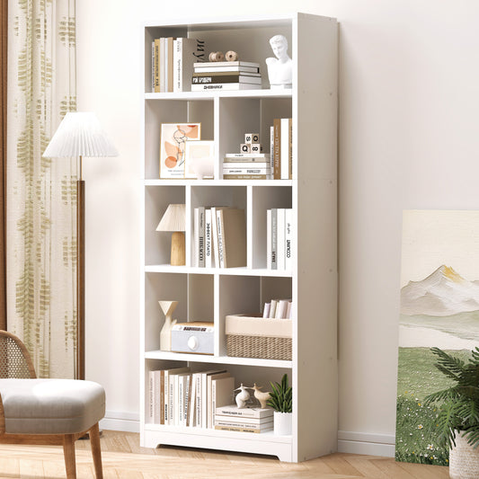 1800mm Streamline Tall Display Shelf Bookshelf Organizer White