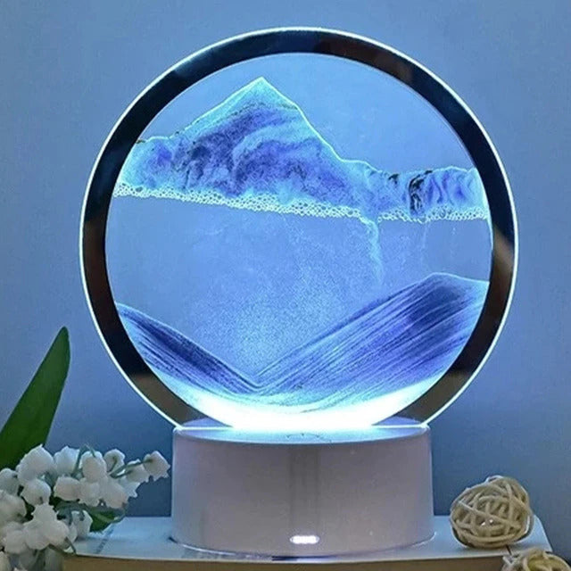 3D Moving Sand Art LED Table Lamp with Colour-changing Night Light