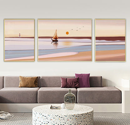 Stunning Oceanscape Canvas Wall Art Aluminium Framed for Home Decor