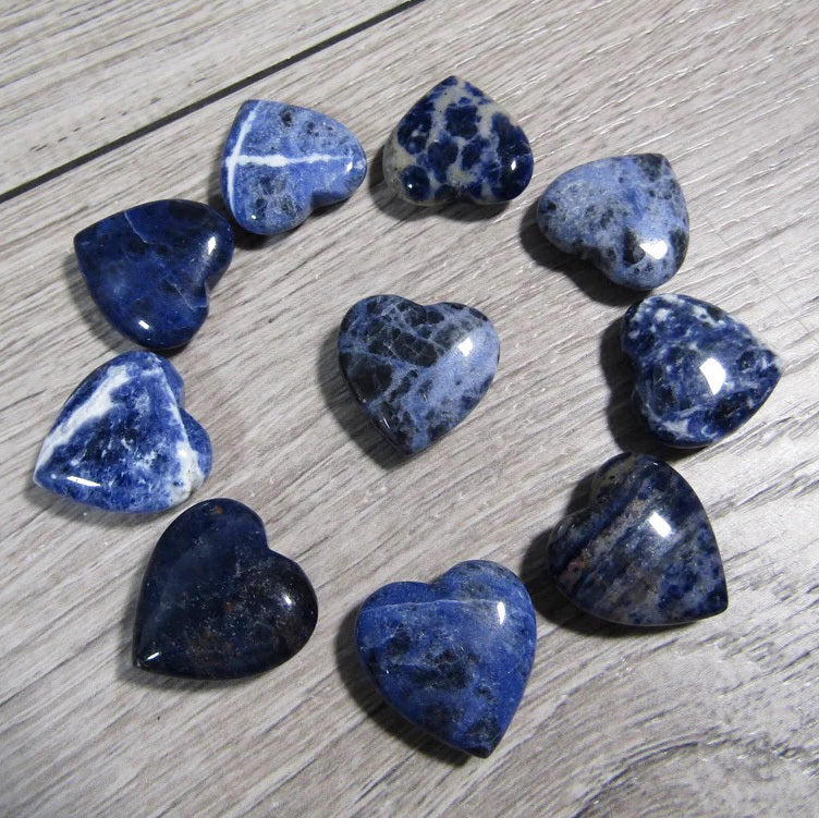 Natural Blue Sodalite Crystal Heart Healing Stone Gemstone