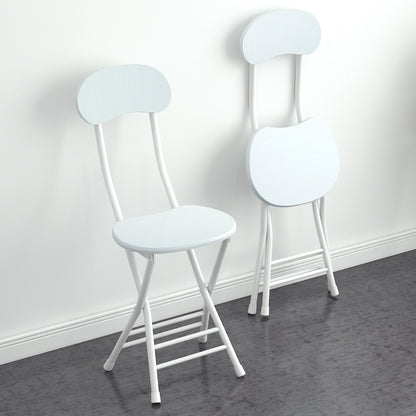 Elegant Wood and Steel Folding Chair White