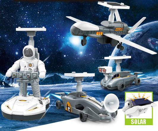 4 in 1 Solar Powered Space Adventure DIY Educational Toy Kit for Kids