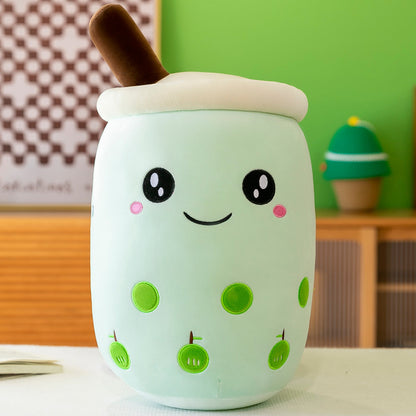 40cm Adorable Bubble Tea Plush Toy Boba Pillow Cushion Green