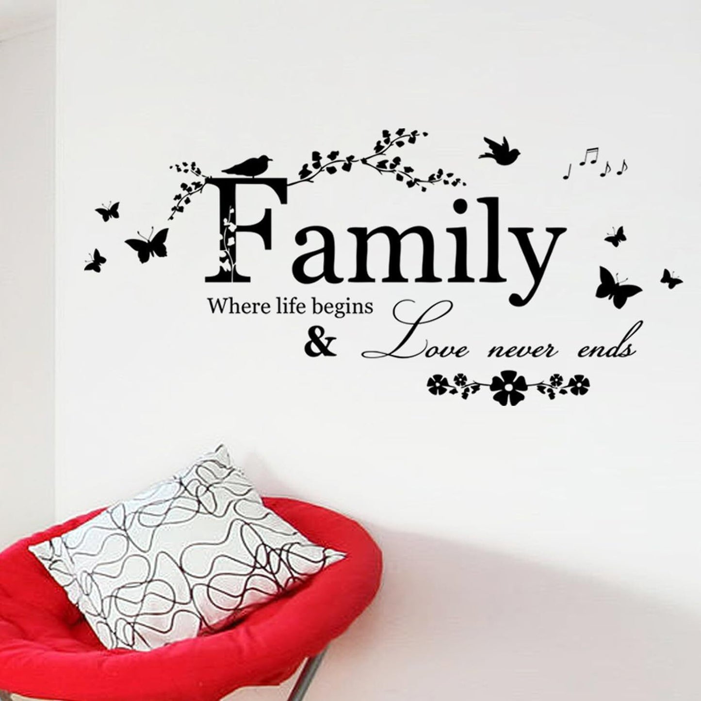 Inspirational Family Quotes Vinyl Wall Stickers DIY Home Decor Mural Art