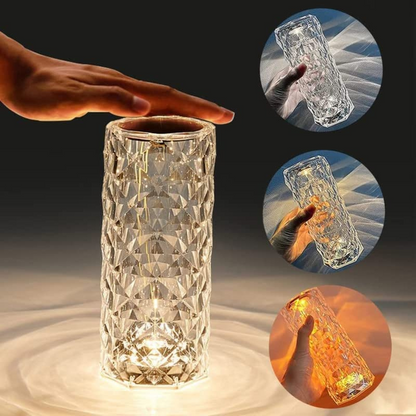 Rose Diamond Crystal LED Touch Sensor Night Light for Bedroom Decor