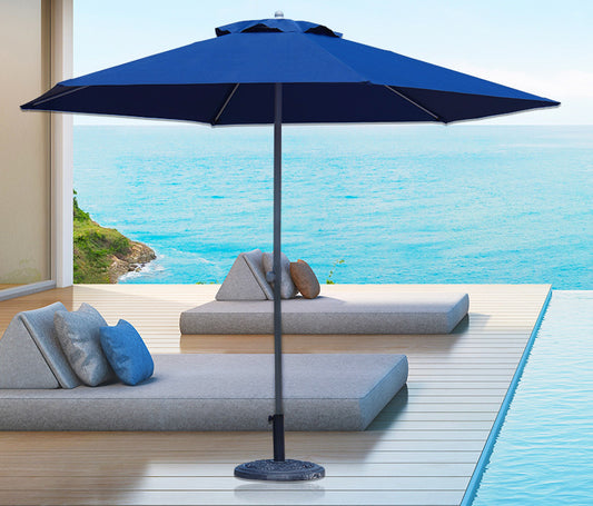 2.7m Steel Outdoor Garden Patio Market Umbrella Blue