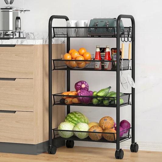 4 Tier Steel Multipurpose Storage Shelf Utility Cart for Kitchen and Home