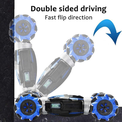 Hand Gesture Remote Control Twister Stunt Car for Kids Blue