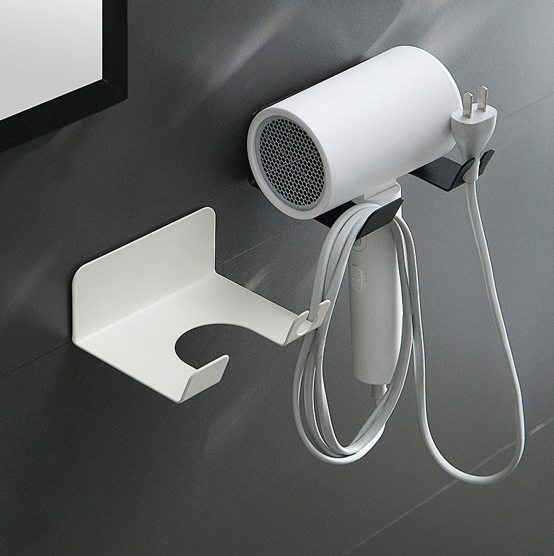 Wall Mounted Hair Dryer Holder Bathroom Organizer Black