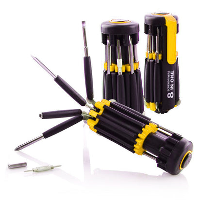 8-in-1 Multi-Tool Screwdriver with LED Flashlight Kit