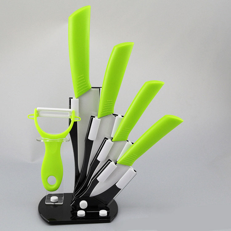 Ultra Sharp 6 Piece Ceramic Knife Set Kitchen Knives Green