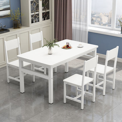 4 Piece Set Modern Wood Steel Dining Chairs White