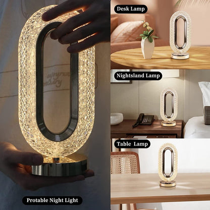 Elegant Crystal LED Table Lamp Night Light for Home Decor