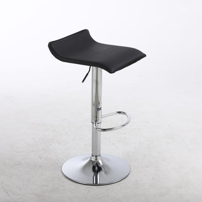 Set of 2 Modern PU Leather Kitchen Bar Stools Black