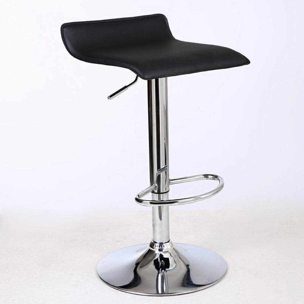 Set of 2 Modern PU Leather Kitchen Bar Stools Black