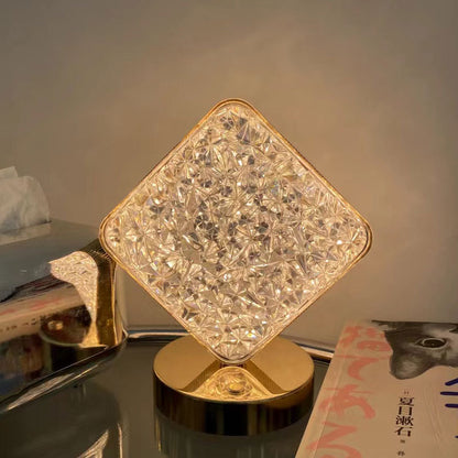 Elegant LED Crystal Diamond Cordless Night Light for Bedroom Decor