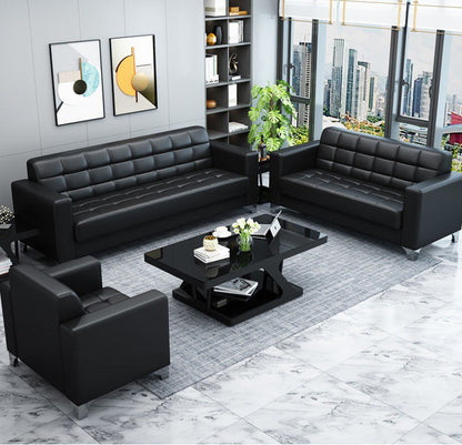 Modern Minimalist Leather Single Seater Sofa Black