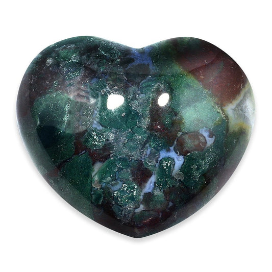 Natural Bloodstone Moss Agate Heart Crystal Gemstone for Healing and Energy