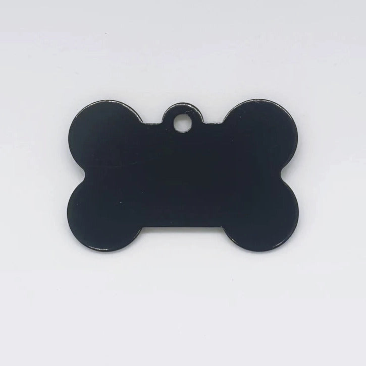 Personalized Dog Bone Shaped Aluminum ID Tag for Pets Black