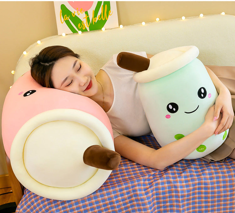 Cuddly Boba Tea Plush Toy Pillow Adorable Green