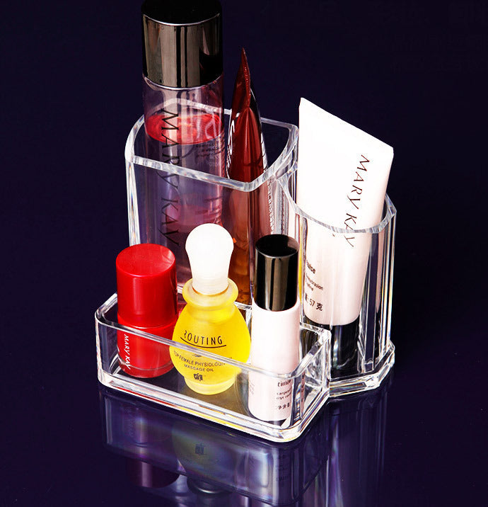 Clear Acrylic Desk Organizer with Pen and Business Card Holder for Office Essentials