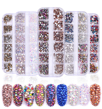 1440 Piece Rhinestones Crystal Nail Art Kit Sparkling Gems