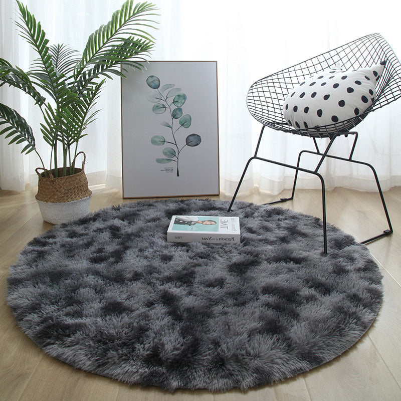 Infinity Round Soft Cozy Shag Rug Charcoal and Grey