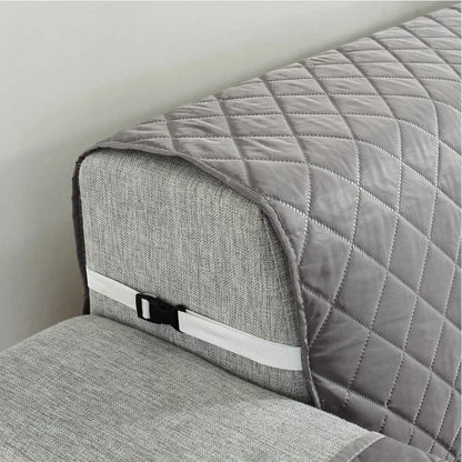 Deluxe Quilted Water Resistant Sofa Slipcover Furniture Protector Grey